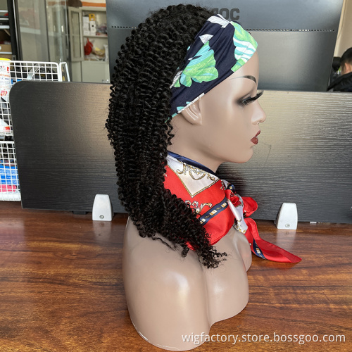human hair headband wig with headband attached,kinky curly headband wigs human  hair, headband human hair wigs for black w